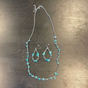 Turquoise and Navajo Pearl jewelry set